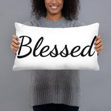 Load image into Gallery viewer, Blessed Throw Pillow Back Cushion Christian Accent Pillow Religious
