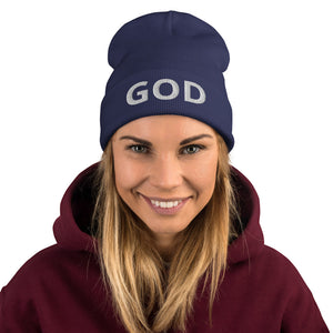 GOD Embroidered Beanie Christian Hat