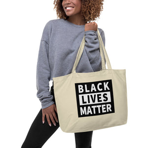 Large organic BLM tote bag Black Lives Matter