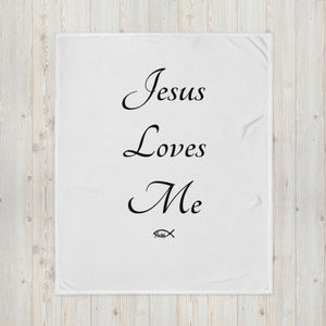 Throw Blanket Jesus Loves Me Accent Cover Jesus Fish Christian Ichthys