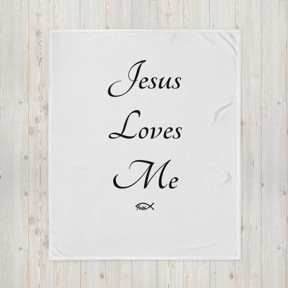 Throw Blanket Jesus Loves Me Accent Cover Jesus Fish Christian Ichthys