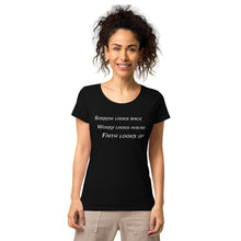 Load image into Gallery viewer, Faith Looks Up Women’s organic Christian t-shirt
