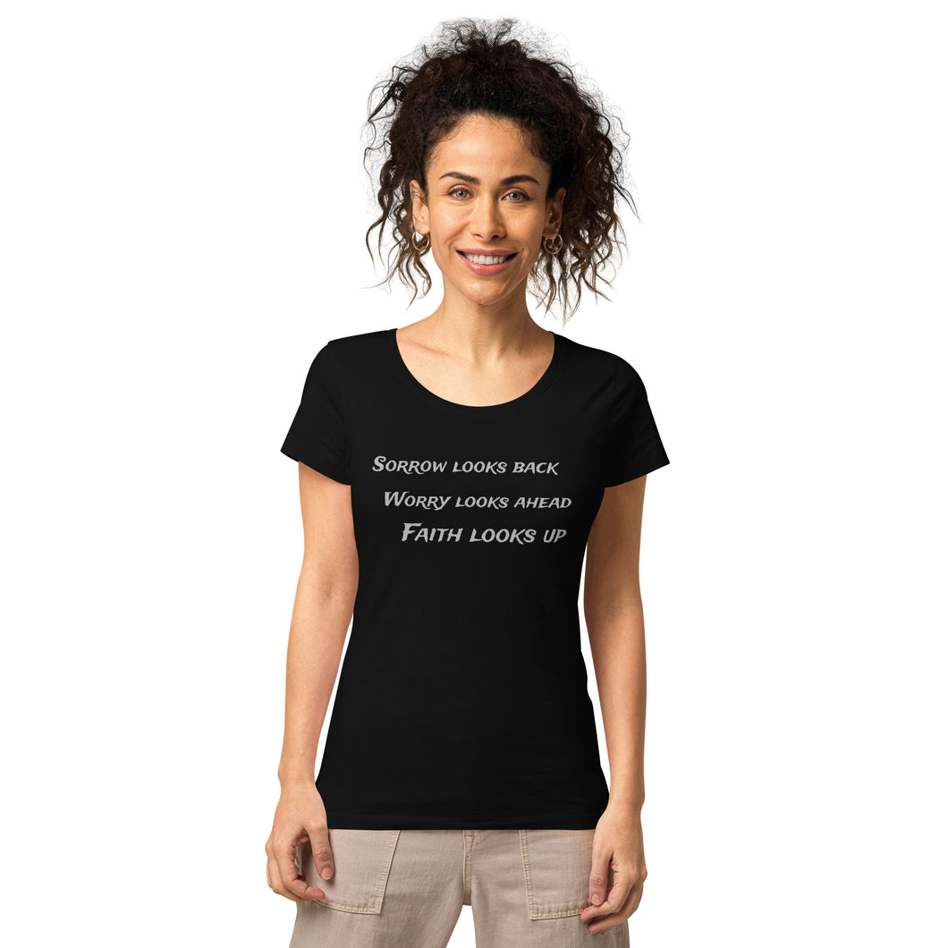 Faith Looks Up Women’s organic Christian t-shirt