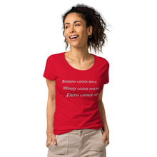 Load image into Gallery viewer, Faith Looks Up Women’s organic Christian t-shirt
