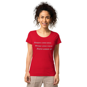 Faith Looks Up Women’s organic Christian t-shirt