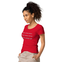 Load image into Gallery viewer, Faith Looks Up Women’s organic Christian t-shirt
