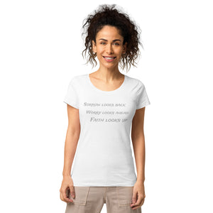 Faith Looks Up Women’s organic Christian t-shirt