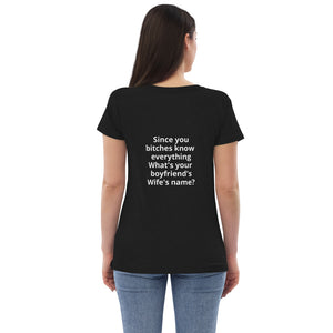 Ladies' "Boyfriend's Wife's name" v-neck Cheater t-shirt Inspired By Lorenzo's Secrets