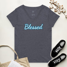 Load image into Gallery viewer, Blessed Women’s v-neck t-shirt
